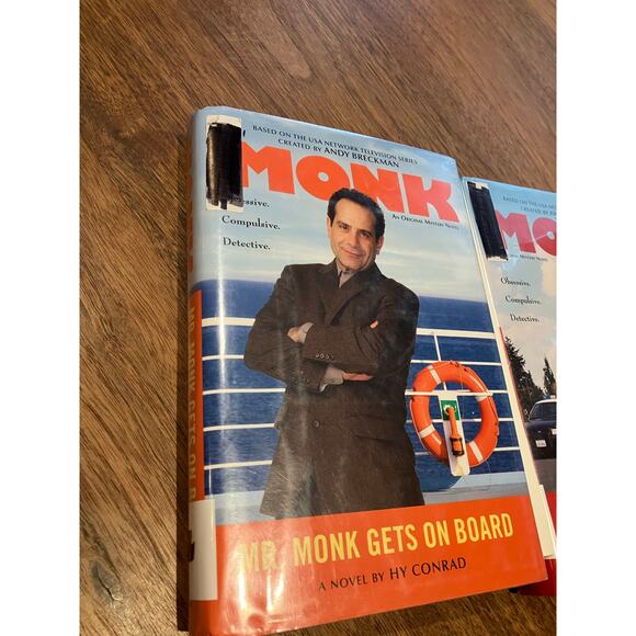 Mr. Monk Book Lot of (2) Hardcover Ex-libris, Gets on Board, Lieutenant - Picture 2 of 7